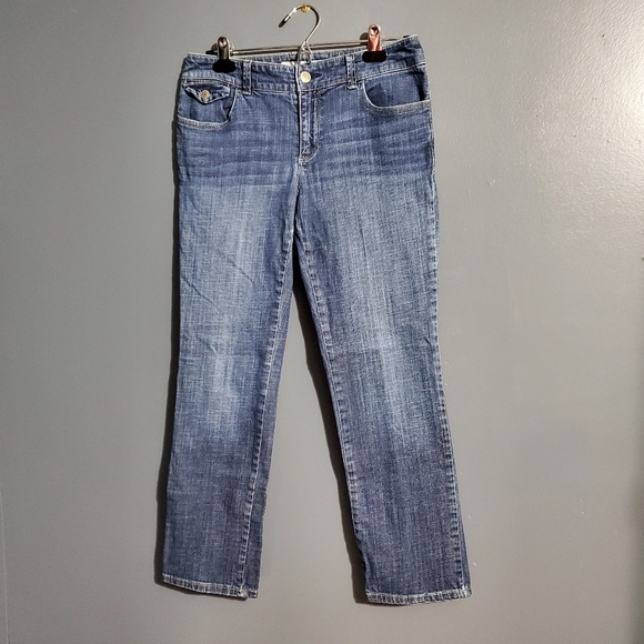Chicos Platinum Denim Womens Cropped Jeans Size 00 - Picture 1 of 6